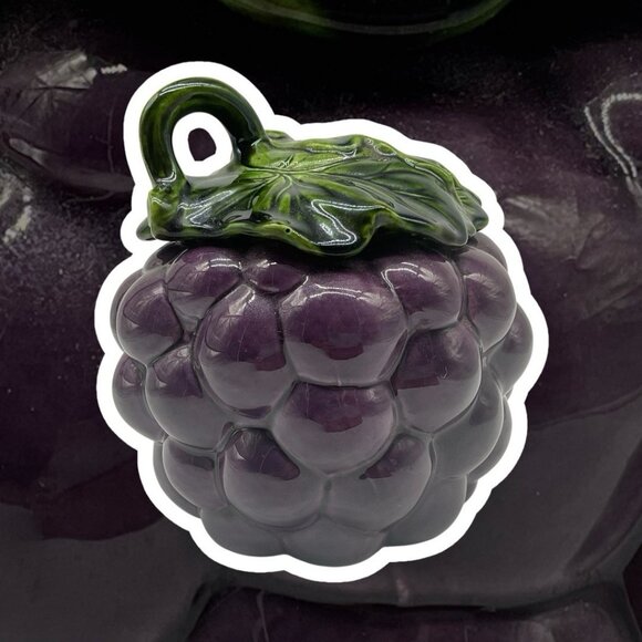 Metlox MCM California Pottery Grape Canister Cookie Jar Kitchen Collectible USA - Picture 3 of 16